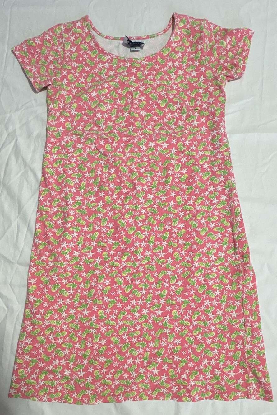 Lilly Pulitzer Dress Size S Pink Floral Pineapple Cotton Spandex